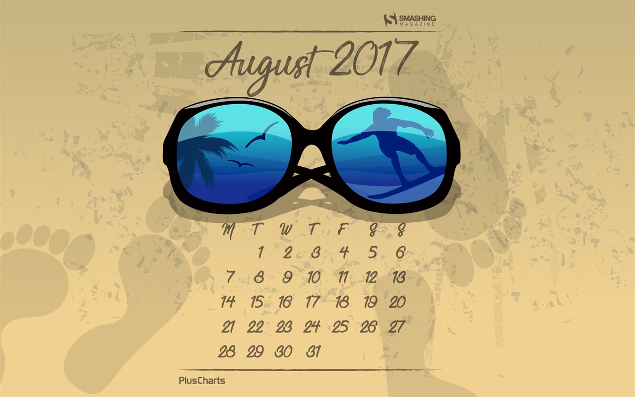 2017年8月のカレンダーの壁紙 #21 - 1280x800