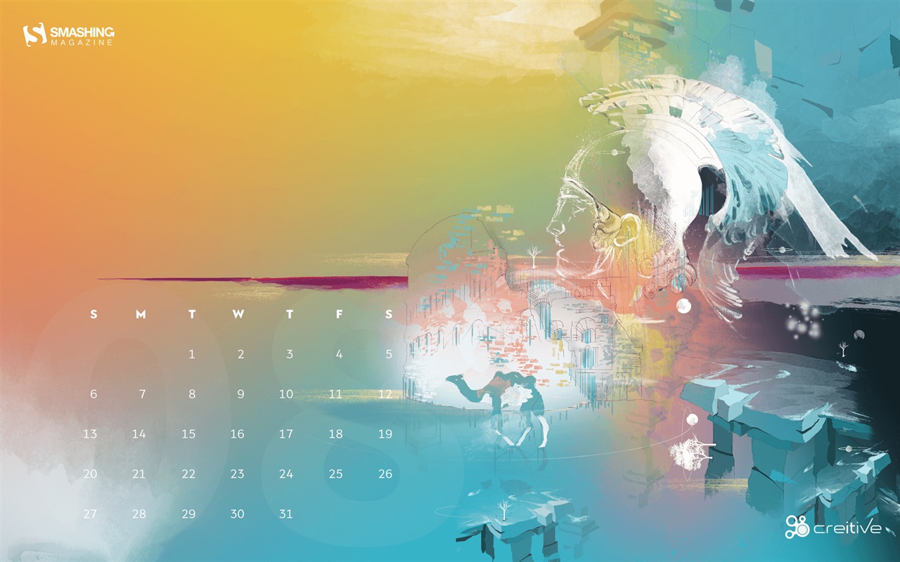 Fondo de escritorio del calendario de agosto de 2017 #22 - 1280x800