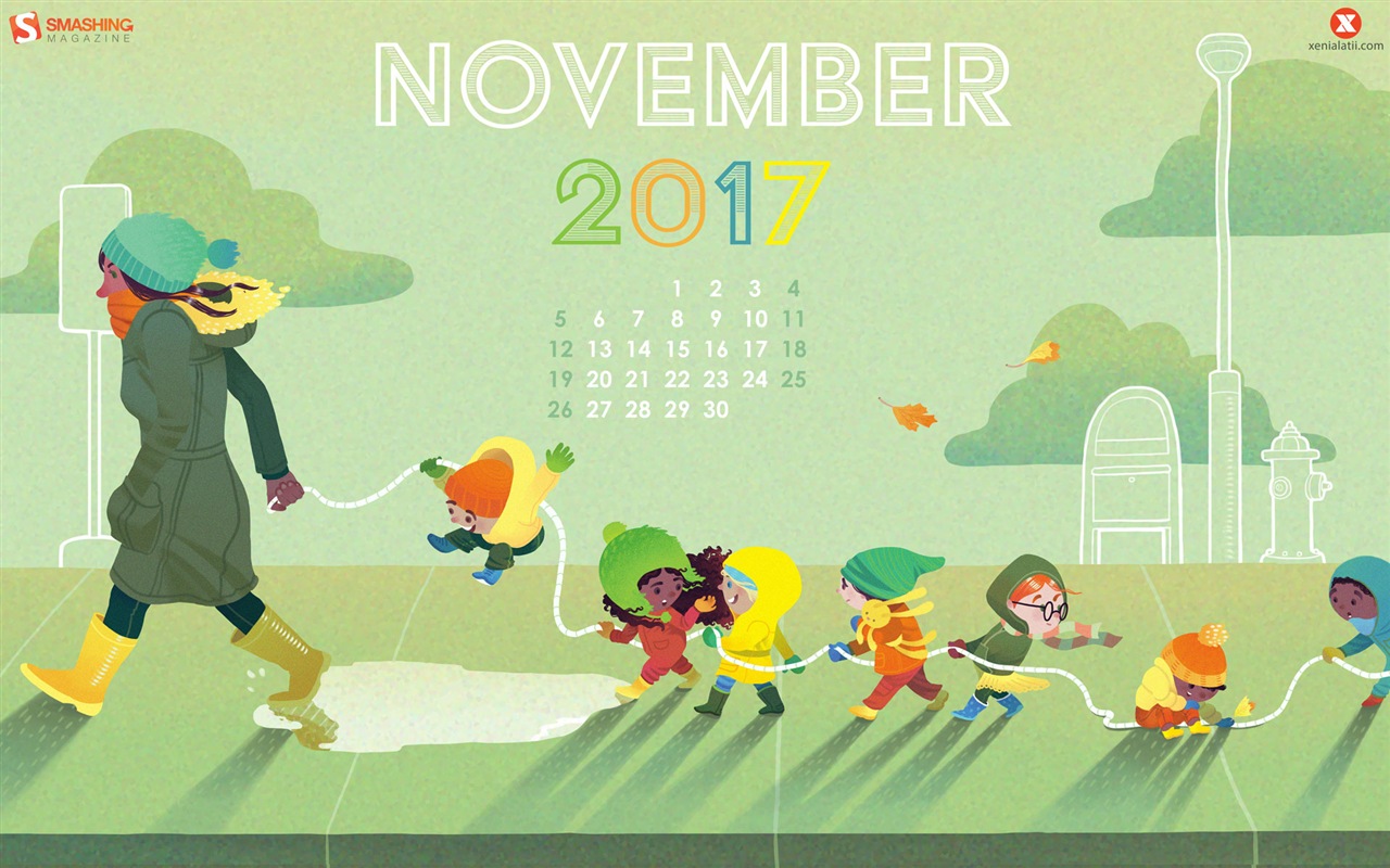 Listopad 2017 kalendář tapety #20 - 1280x800