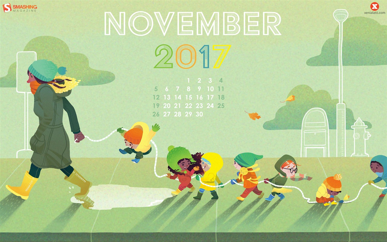 Fond d'écran du calendrier de novembre 2017 #20 - 1280x800