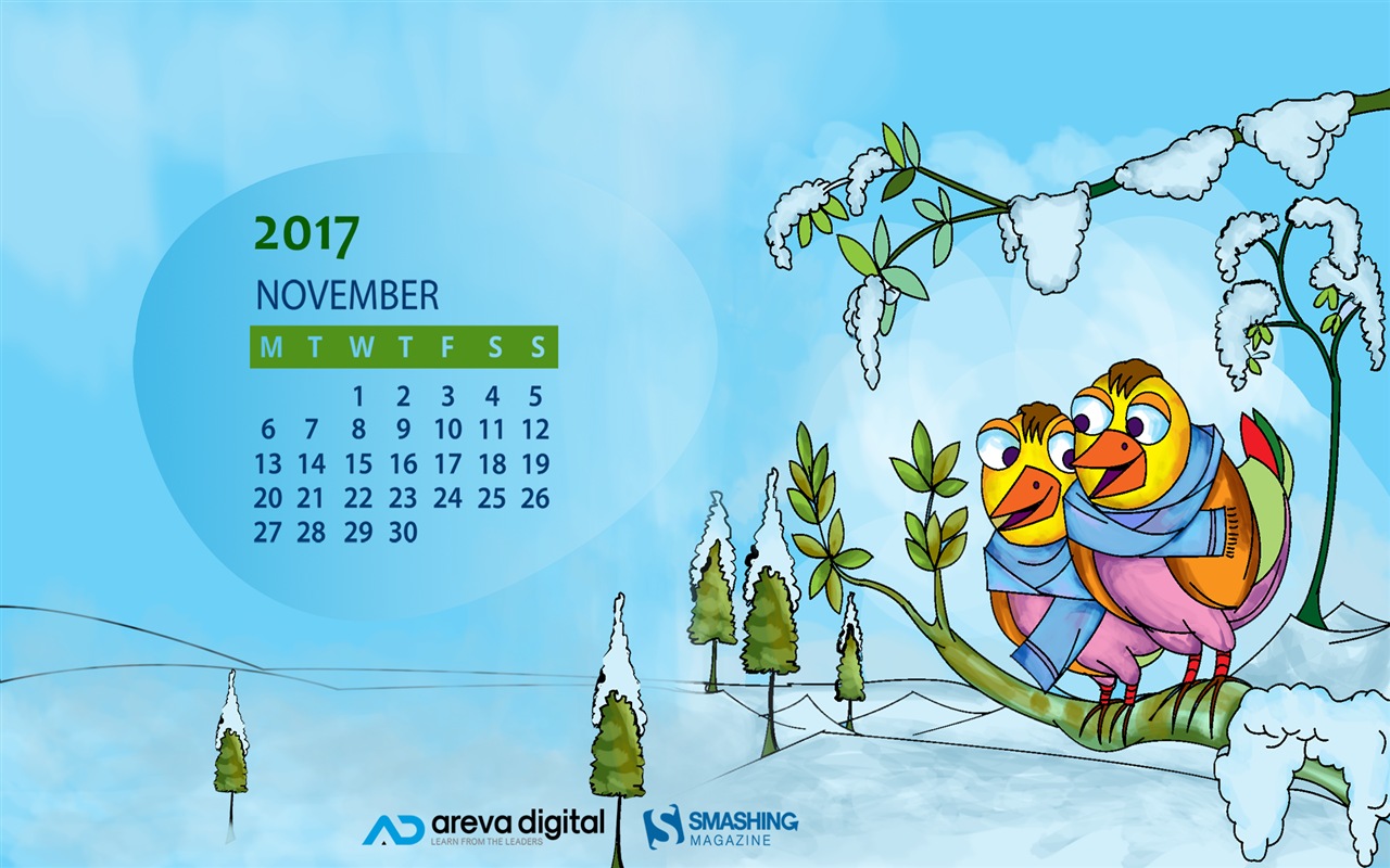 Fond d'écran du calendrier de novembre 2017 #27 - 1280x800