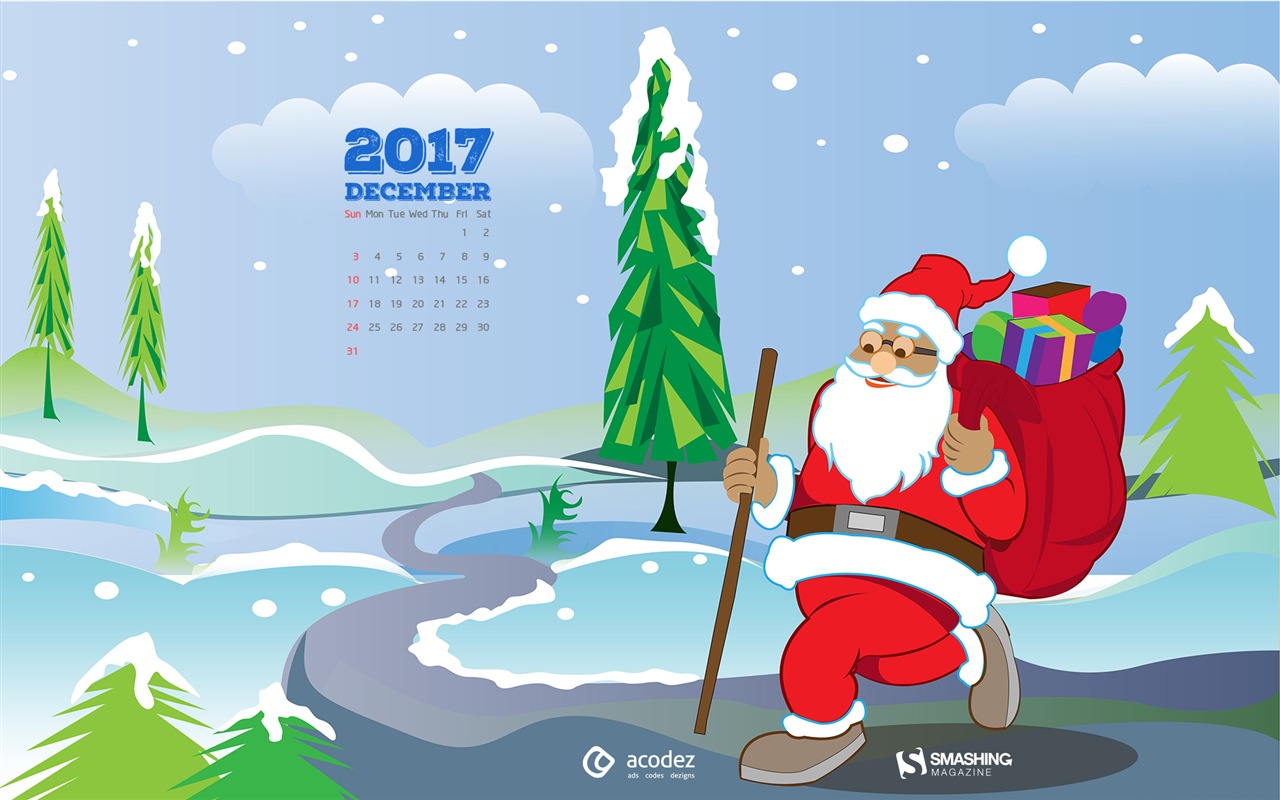 Fond d'écran du calendrier de décembre 2017 #17 - 1280x800