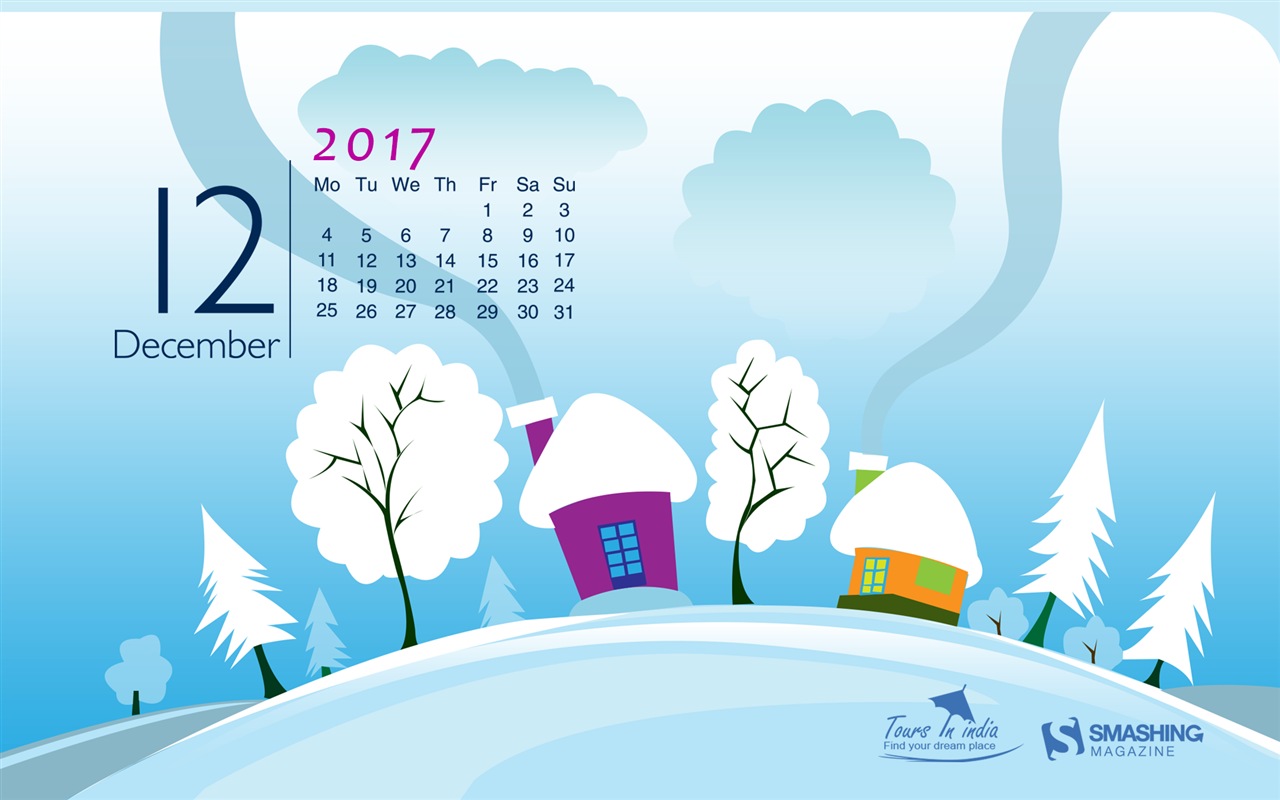 Dezember 2017 Kalender Hintergrund #27 - 1280x800