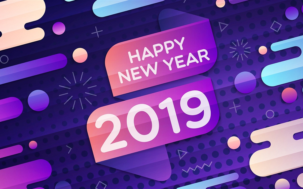 Happy New Year 2019 HD wallpapers #10 - 1280x800