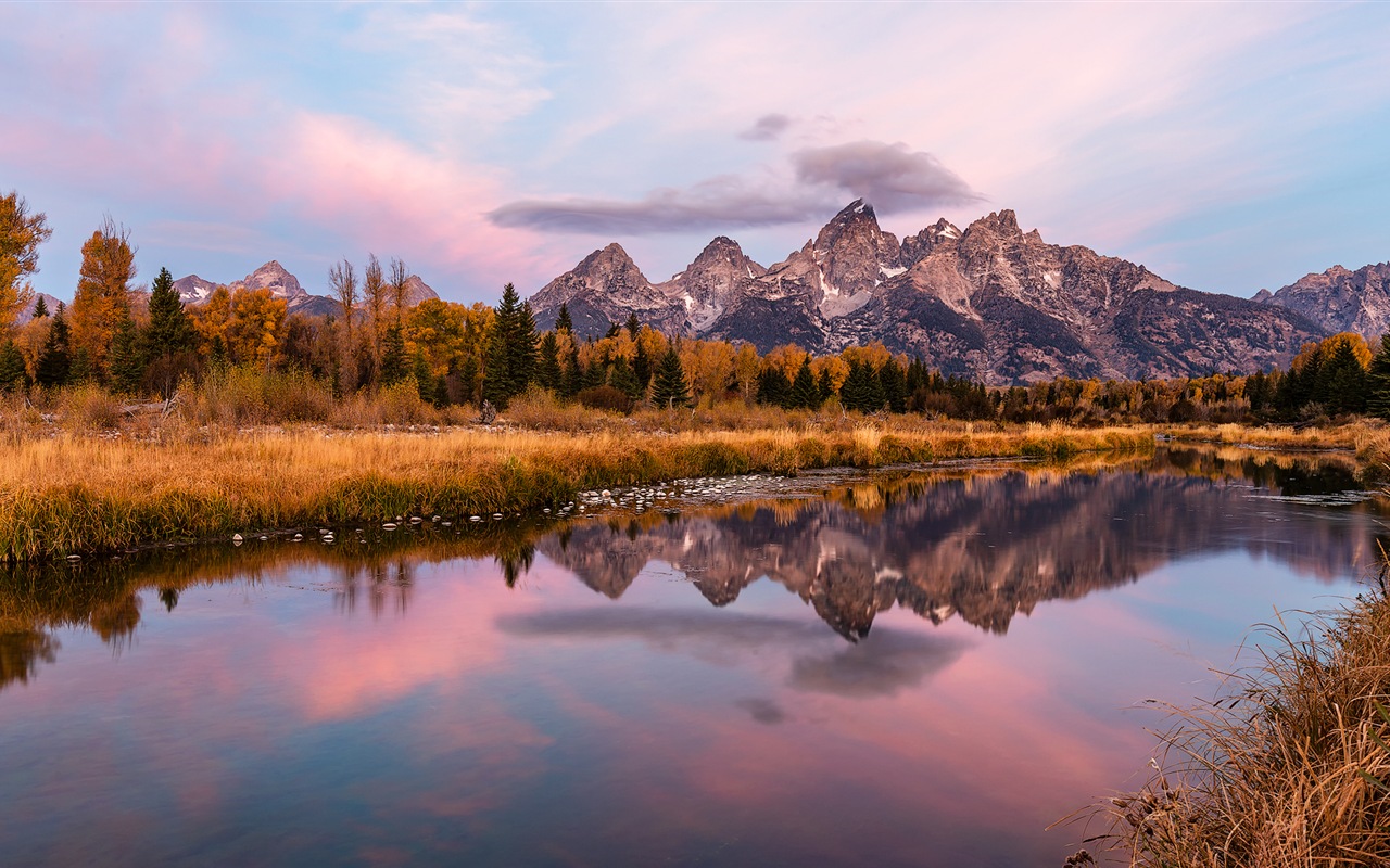 USA-großartige Teton Nationalparknatur-Landschaftstapeten HD #3 - 1280x800