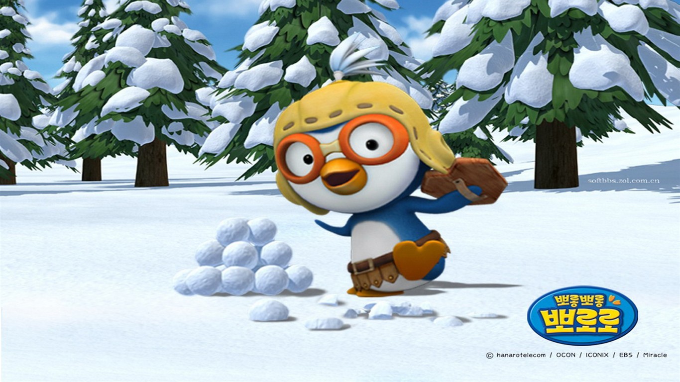 Pororo Kreslený Tapety #3 - 1366x768