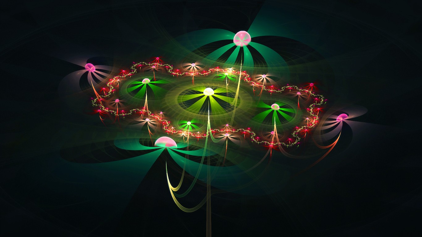 3D Dream květinové tapety Abstract #3 - 1366x768