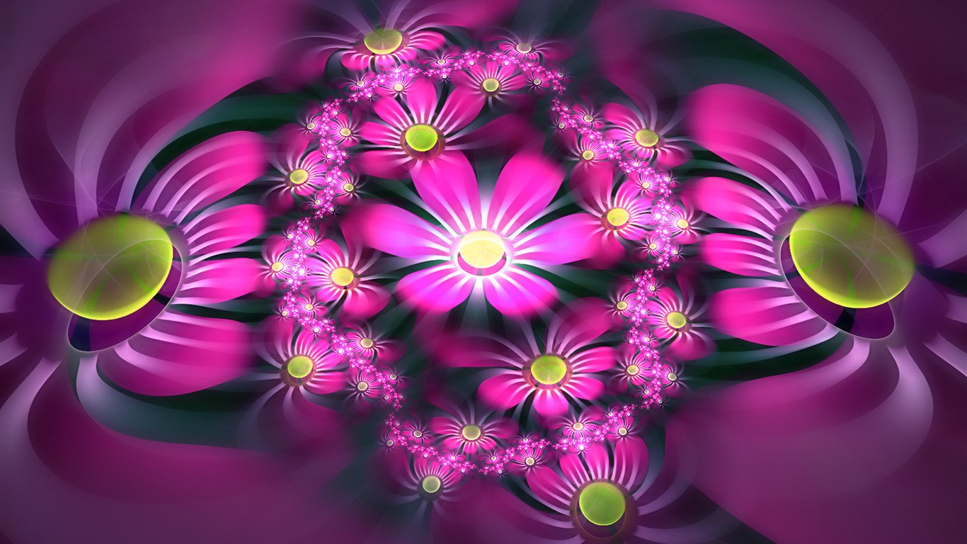 3D Dream květinové tapety Abstract #6 - 1366x768