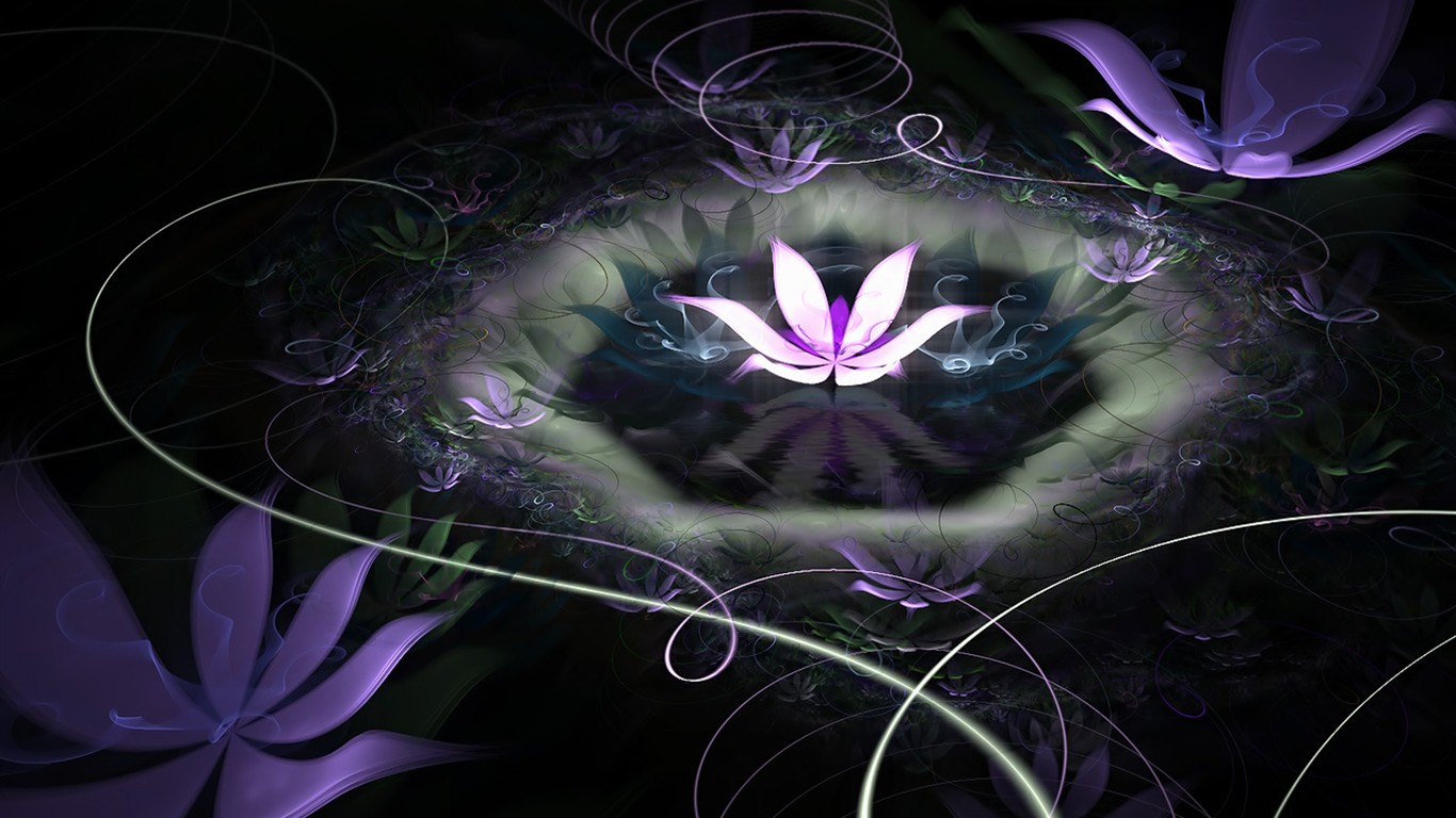 3D Dream květinové tapety Abstract #10 - 1366x768