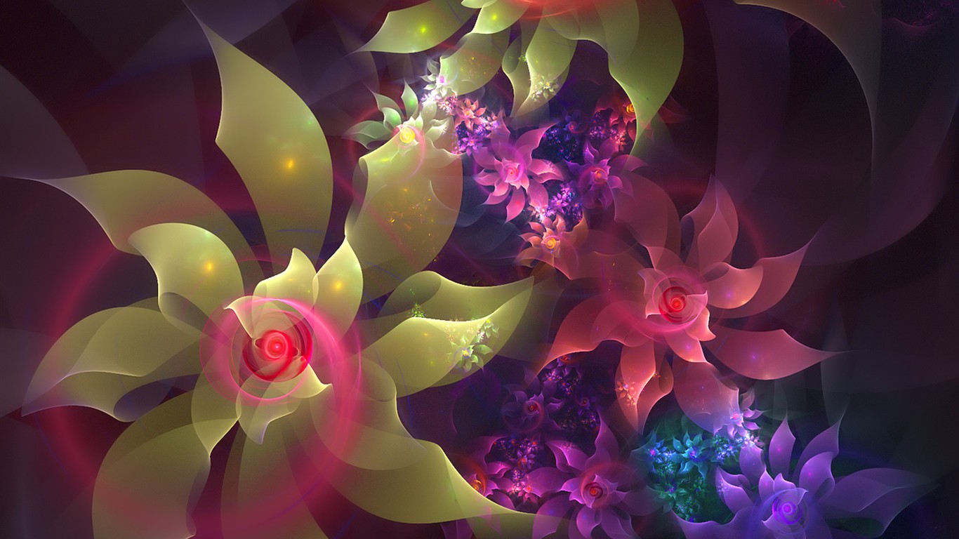 3D Dream květinové tapety Abstract #12 - 1366x768