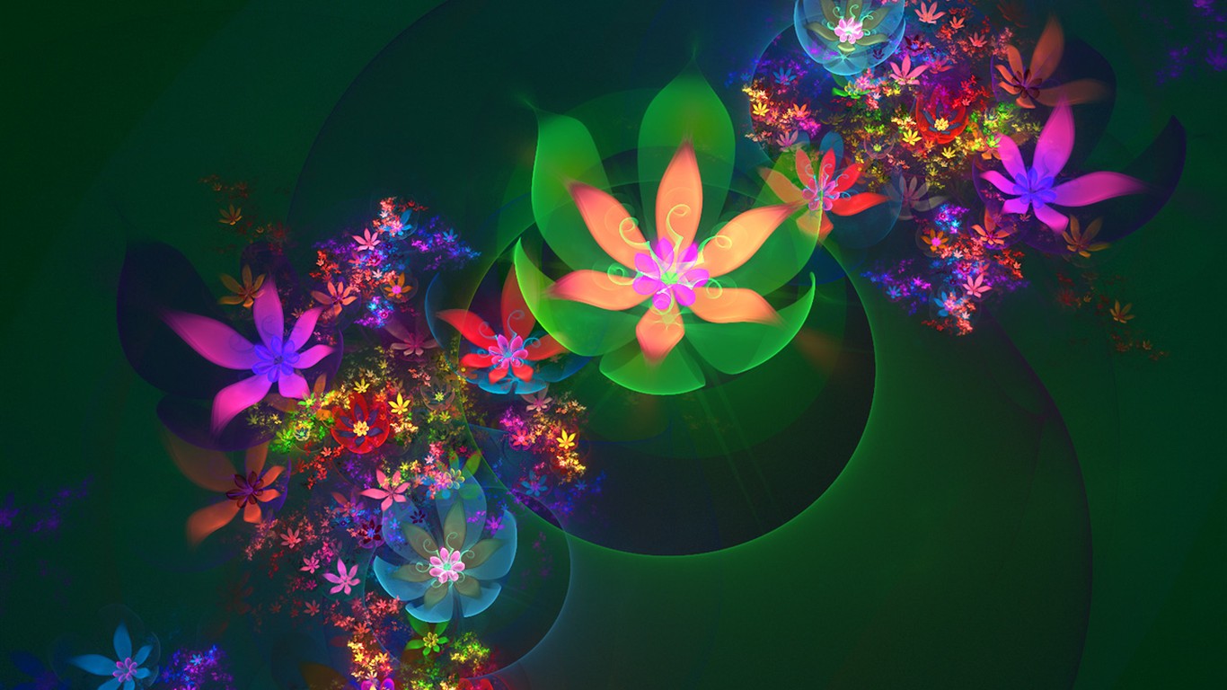 3D Dream květinové tapety Abstract #14 - 1366x768