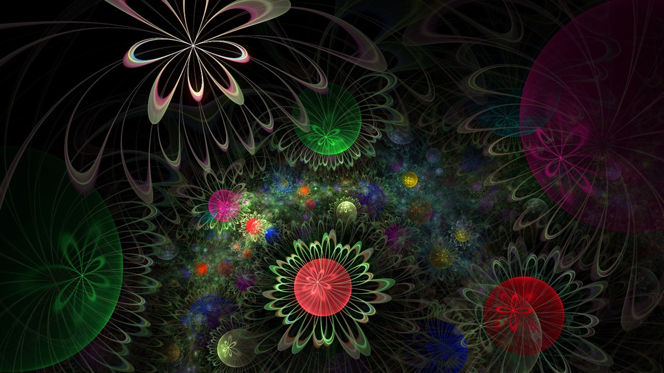 3D Dream květinové tapety Abstract #28 - 1366x768