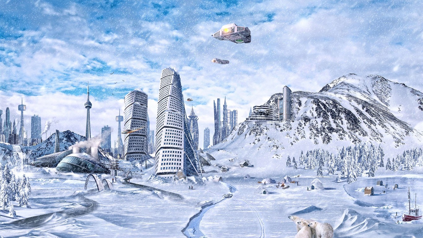Creative synthesis of the visual wallpaper #11 - 1366x768