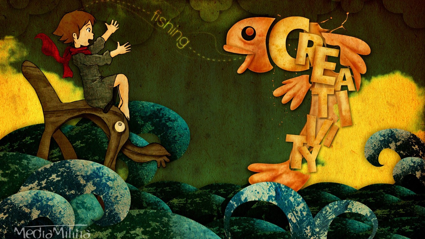 Creative synthesis of the visual wallpaper #24 - 1366x768