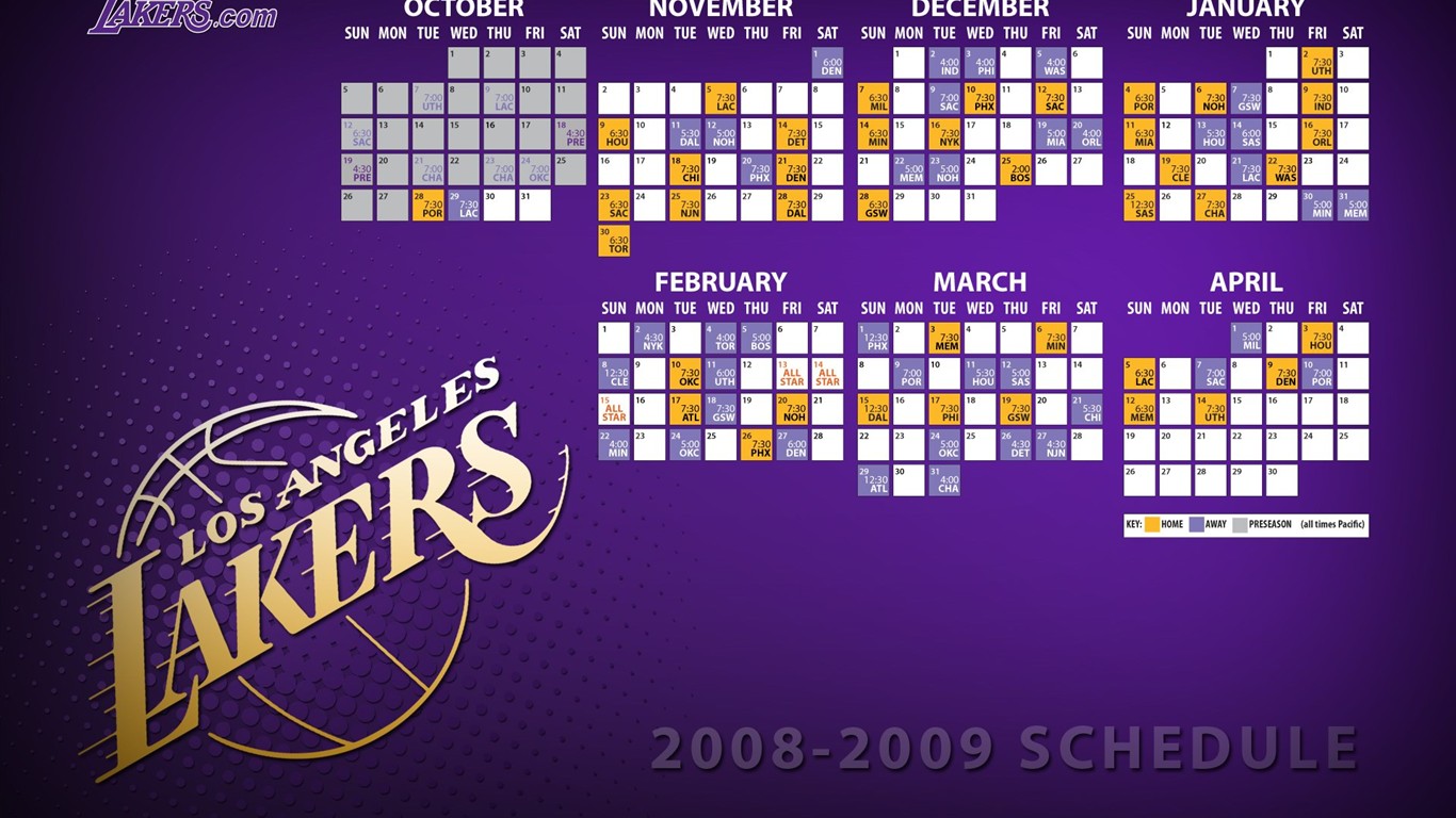 Los Angeles Lakers Offizielle Wallpaper #1 - 1366x768