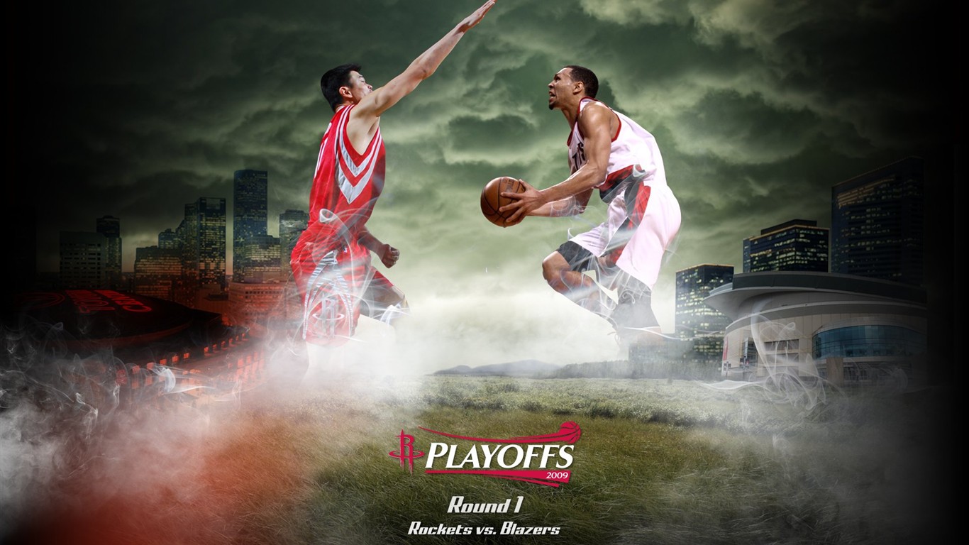 NBA Houston Rockets 2009 Playoff-Tapete #1 - 1366x768