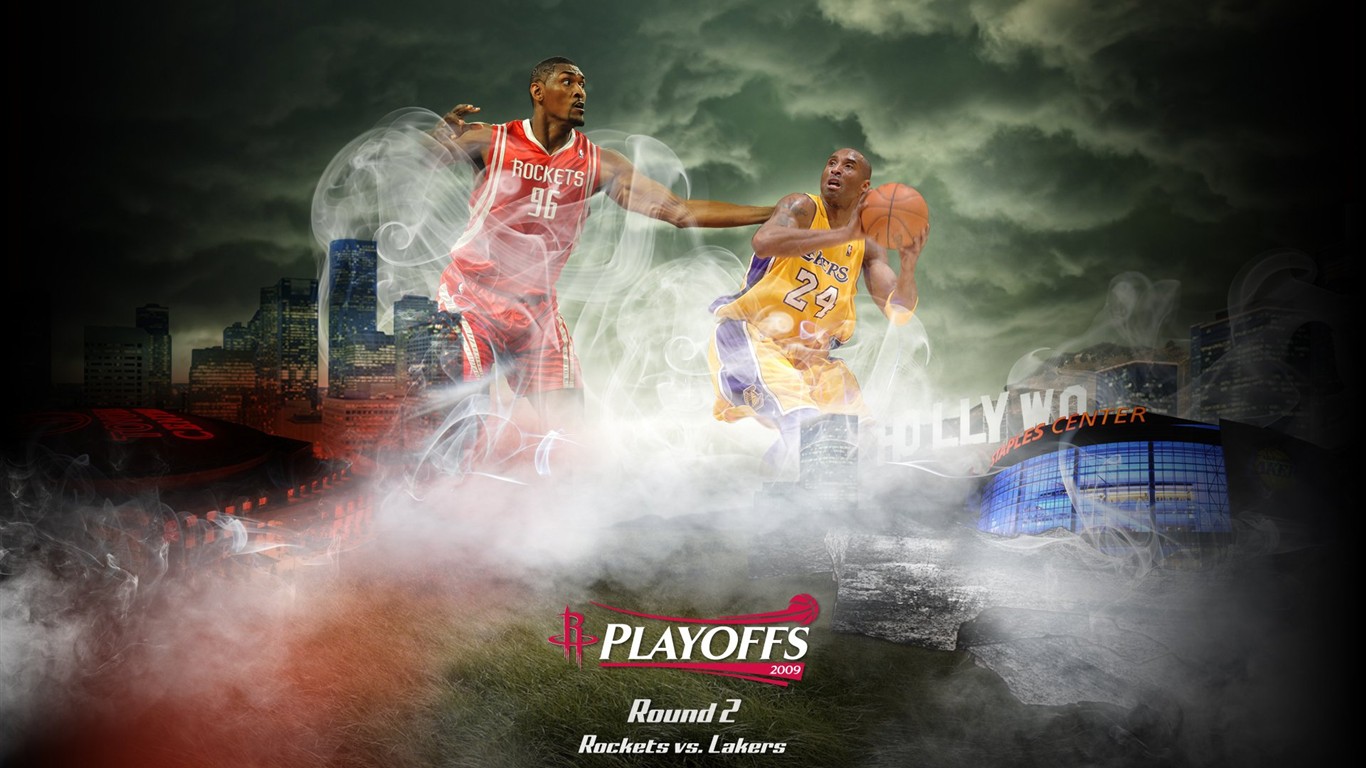 NBA Houston Rockets 2009 Playoff-Tapete #2 - 1366x768