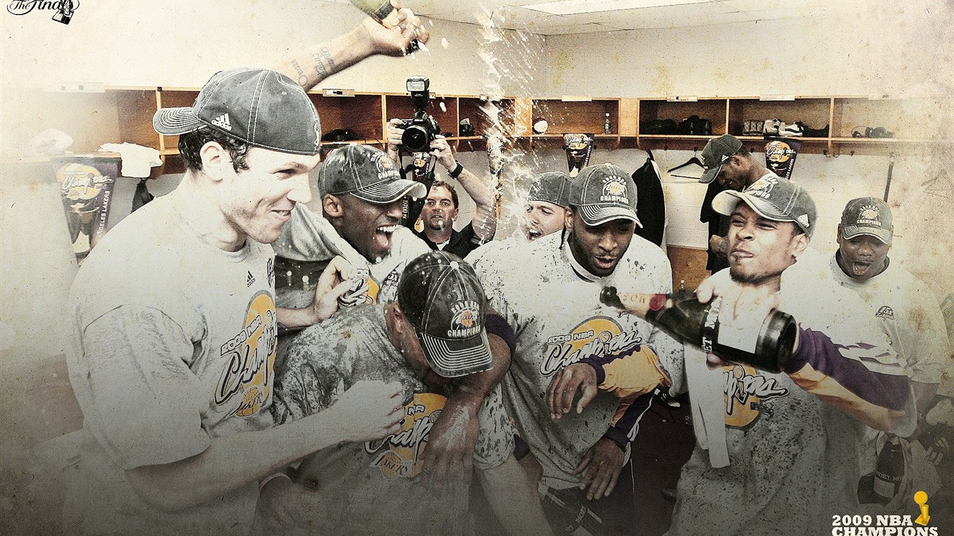 nba2009总冠军湖人队壁纸4 - 1366x768