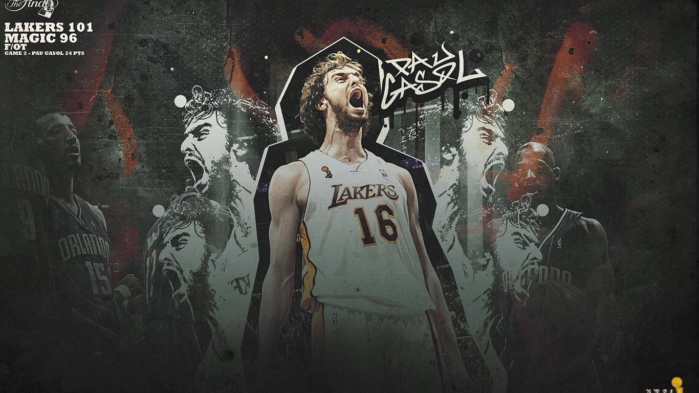 NBA2009總冠軍湖人隊壁紙 #12 - 1366x768