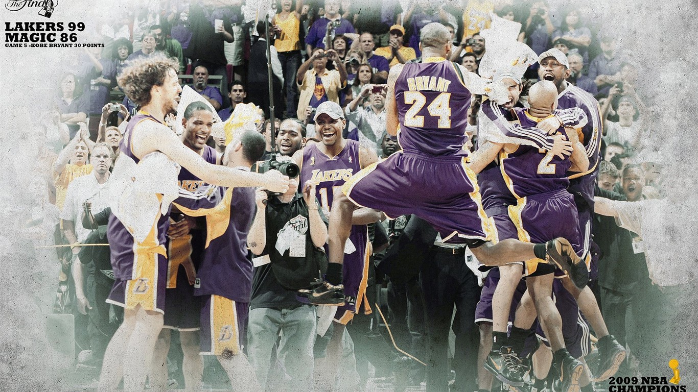 NBA2009總冠軍湖人隊壁紙 #15 - 1366x768