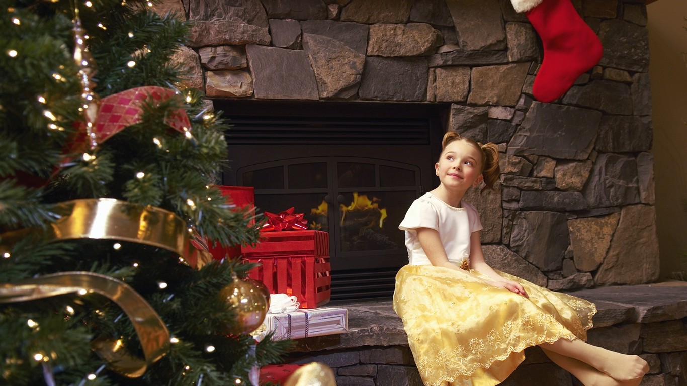 欢度圣诞家庭人物壁纸24 - 1366x768