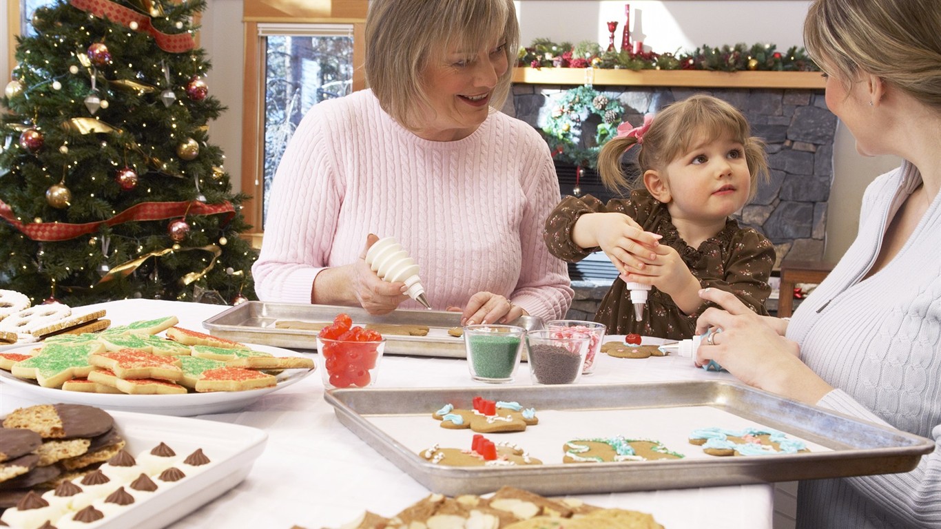 La gente celebra la Navidad Fondos de Inicio #28 - 1366x768