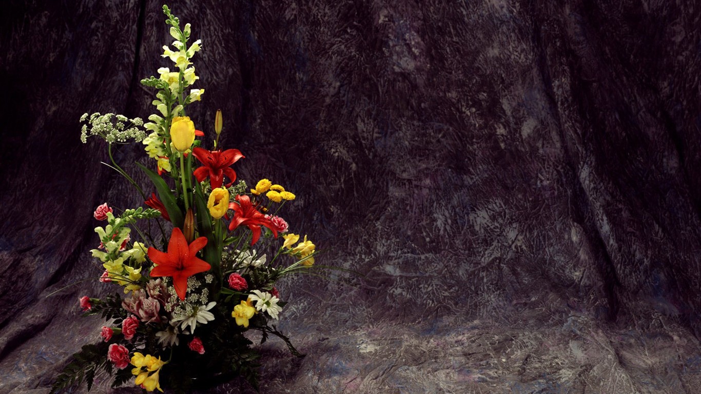 실내 꽃 벽지 (2) #14 - 1366x768