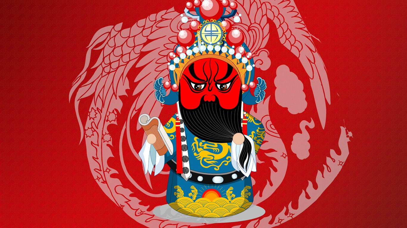 Q verze operních postav roztomilé wallpaper #6 - 1366x768
