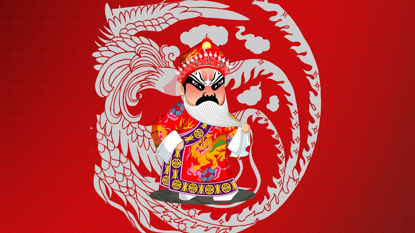 Q verze operních postav roztomilé wallpaper #12 - 1366x768