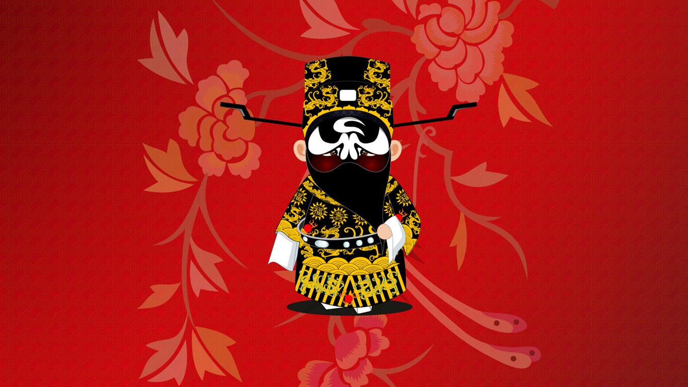 Q verze operních postav roztomilé wallpaper #26 - 1366x768