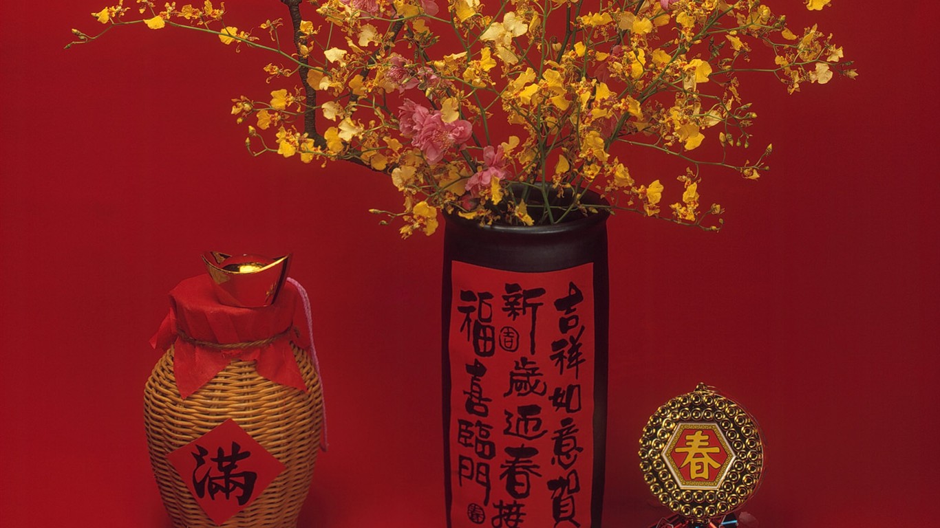 中國風之紅色喜慶壁紙 #11 - 1366x768