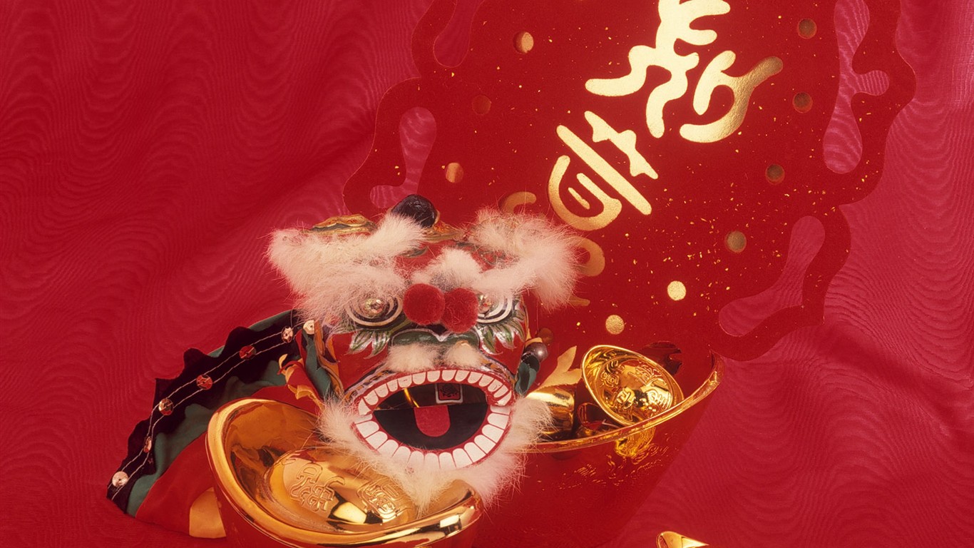 中國風之紅色喜慶壁紙 #22 - 1366x768