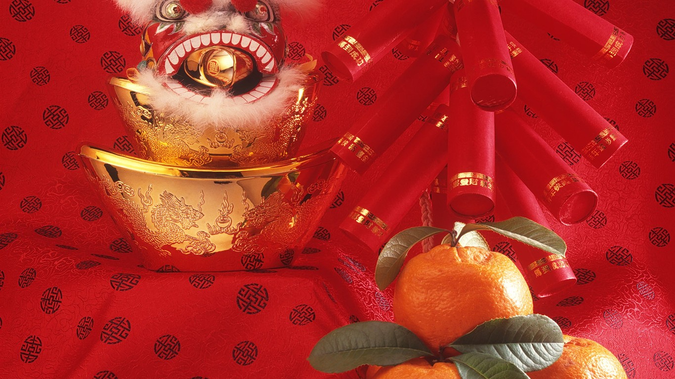 中國風之紅色喜慶壁紙 #27 - 1366x768