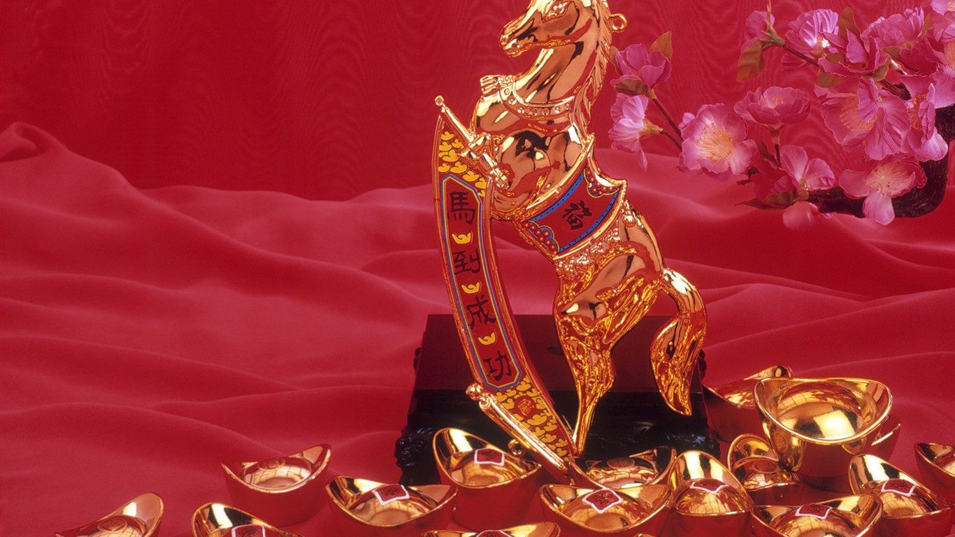 中國風之紅色喜慶壁紙 #29 - 1366x768