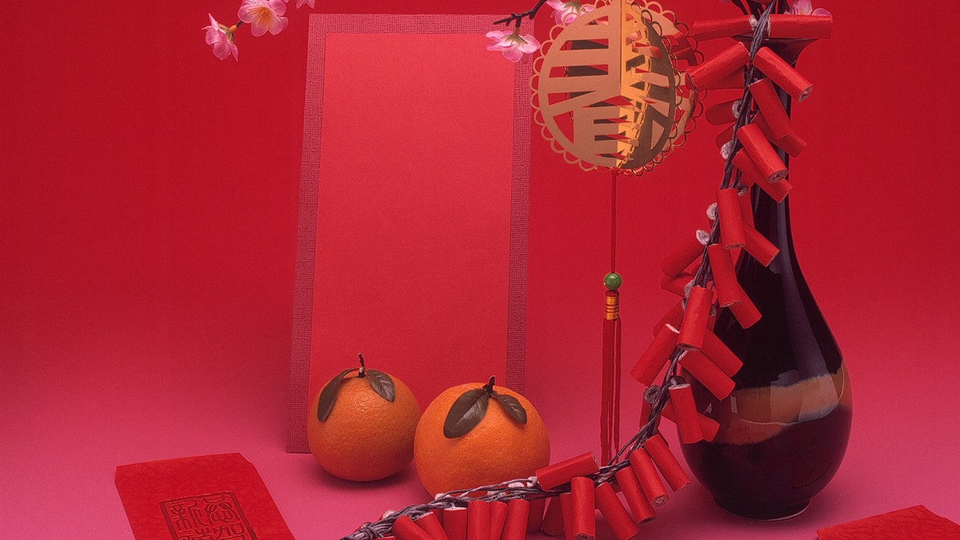 中國風之紅色喜慶壁紙 #32 - 1366x768