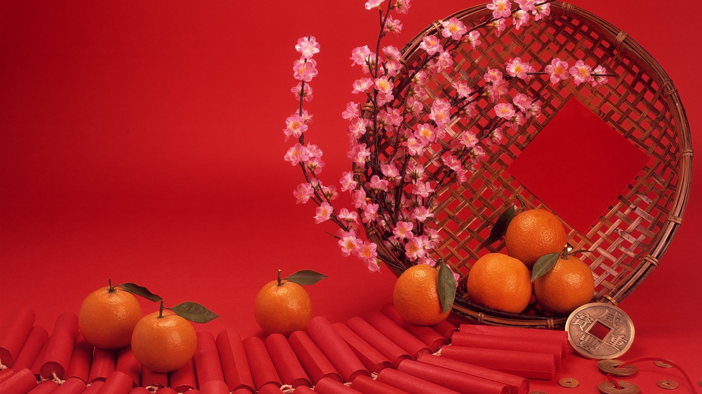 中國風之紅色喜慶壁紙 #40 - 1366x768