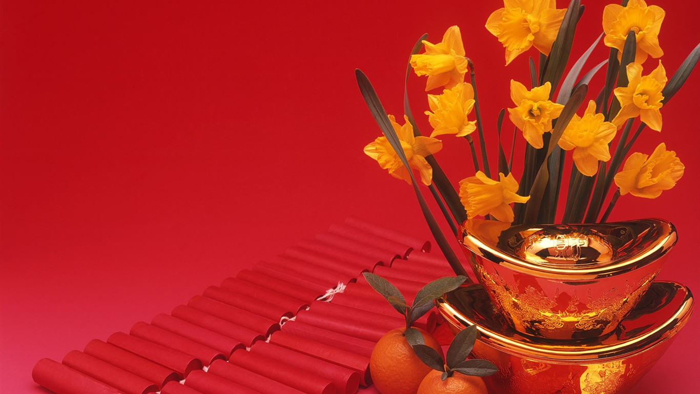 China Wind festive red wallpaper #41 - 1366x768