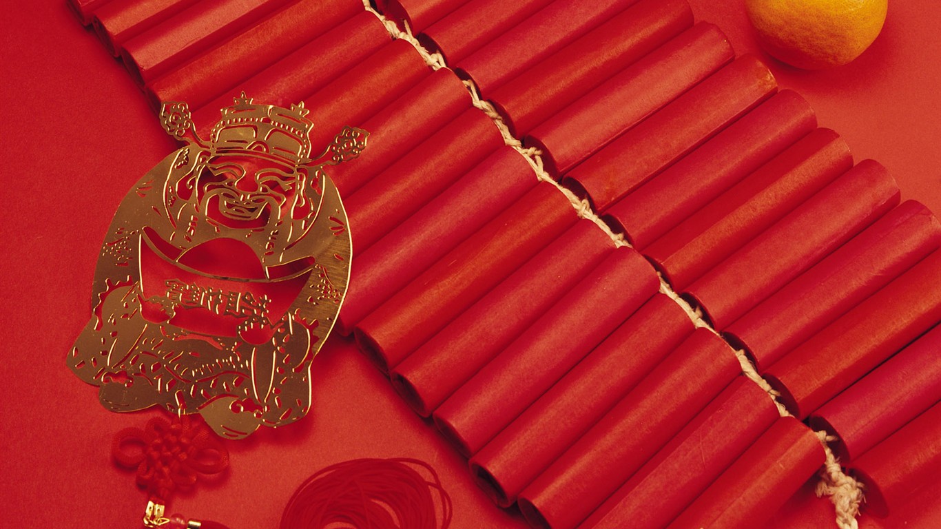 Čína Vítr slavnostní červená tapeta #42 - 1366x768