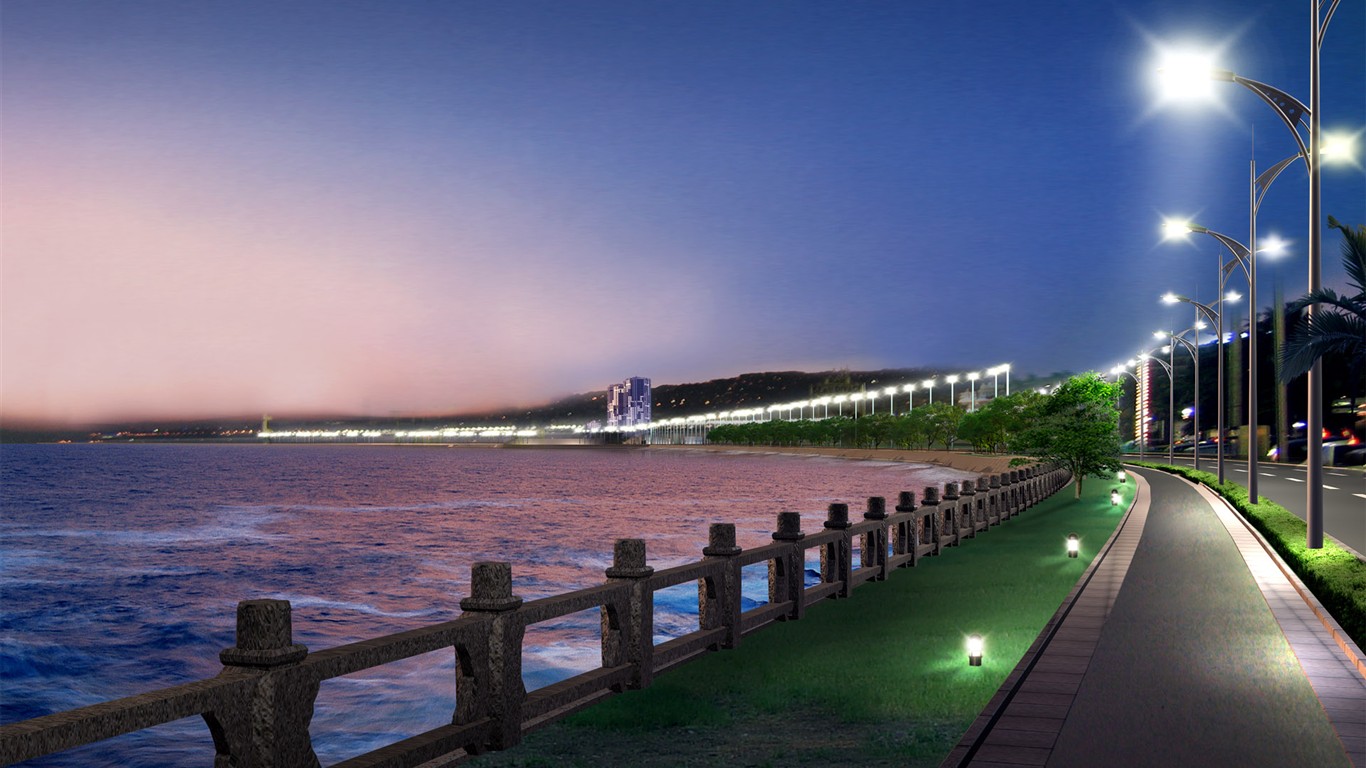 高清園林建築效果壁紙 #32 - 1366x768