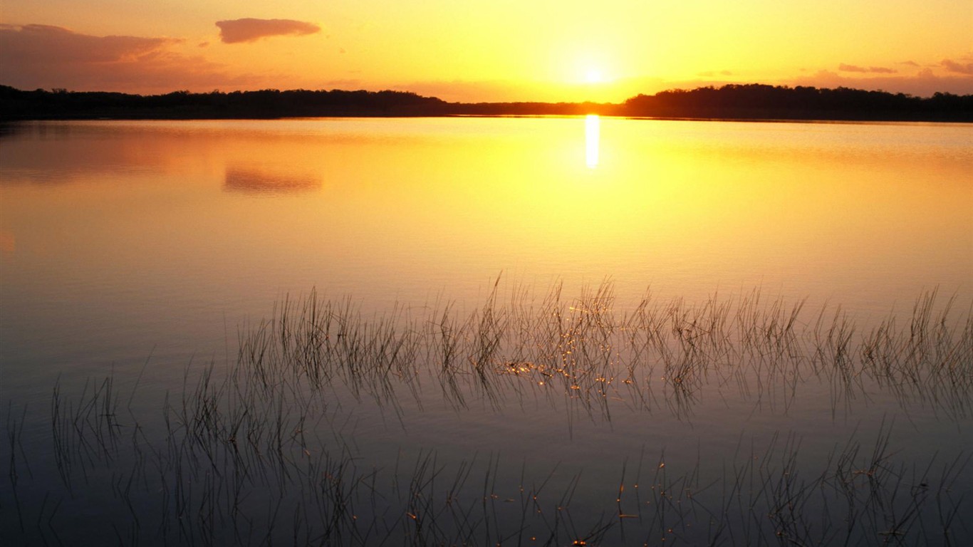 beau lever de soleil coucher de soleil et de papier peint #32 - 1366x768