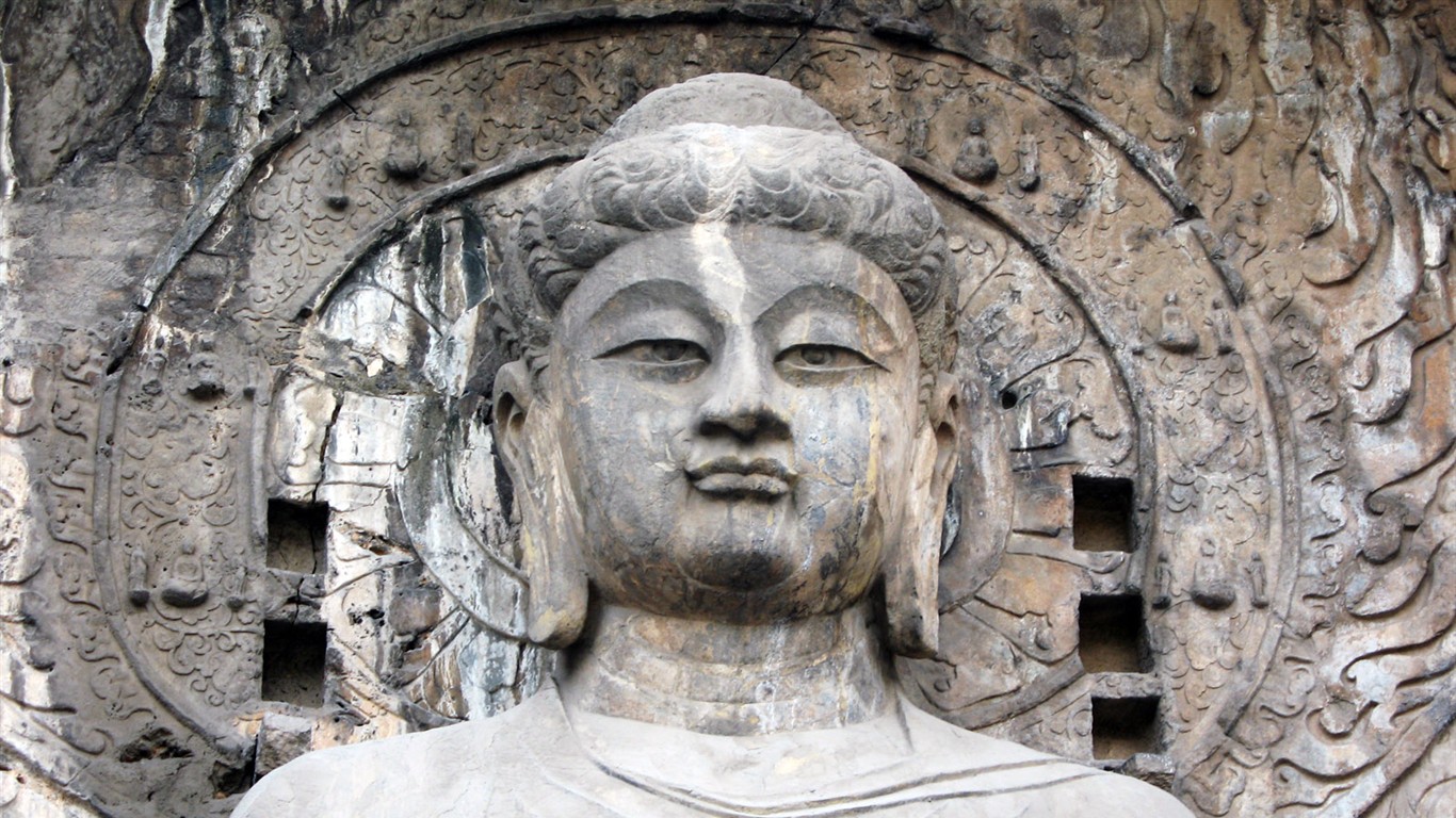 Luoyang, Longmen jeskyně Wallpaper #1 - 1366x768