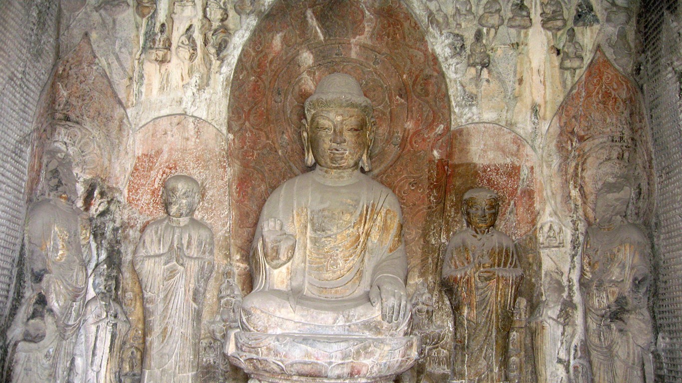 Luoyang, Longmen jeskyně Wallpaper #2 - 1366x768