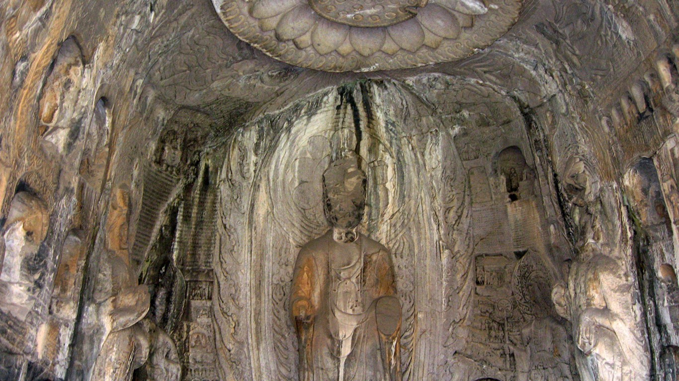 Luoyang, Longmen jeskyně Wallpaper #11 - 1366x768