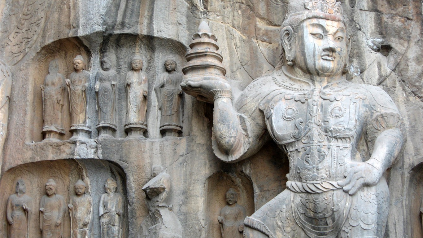 Luoyang, Longmen jeskyně Wallpaper #14 - 1366x768