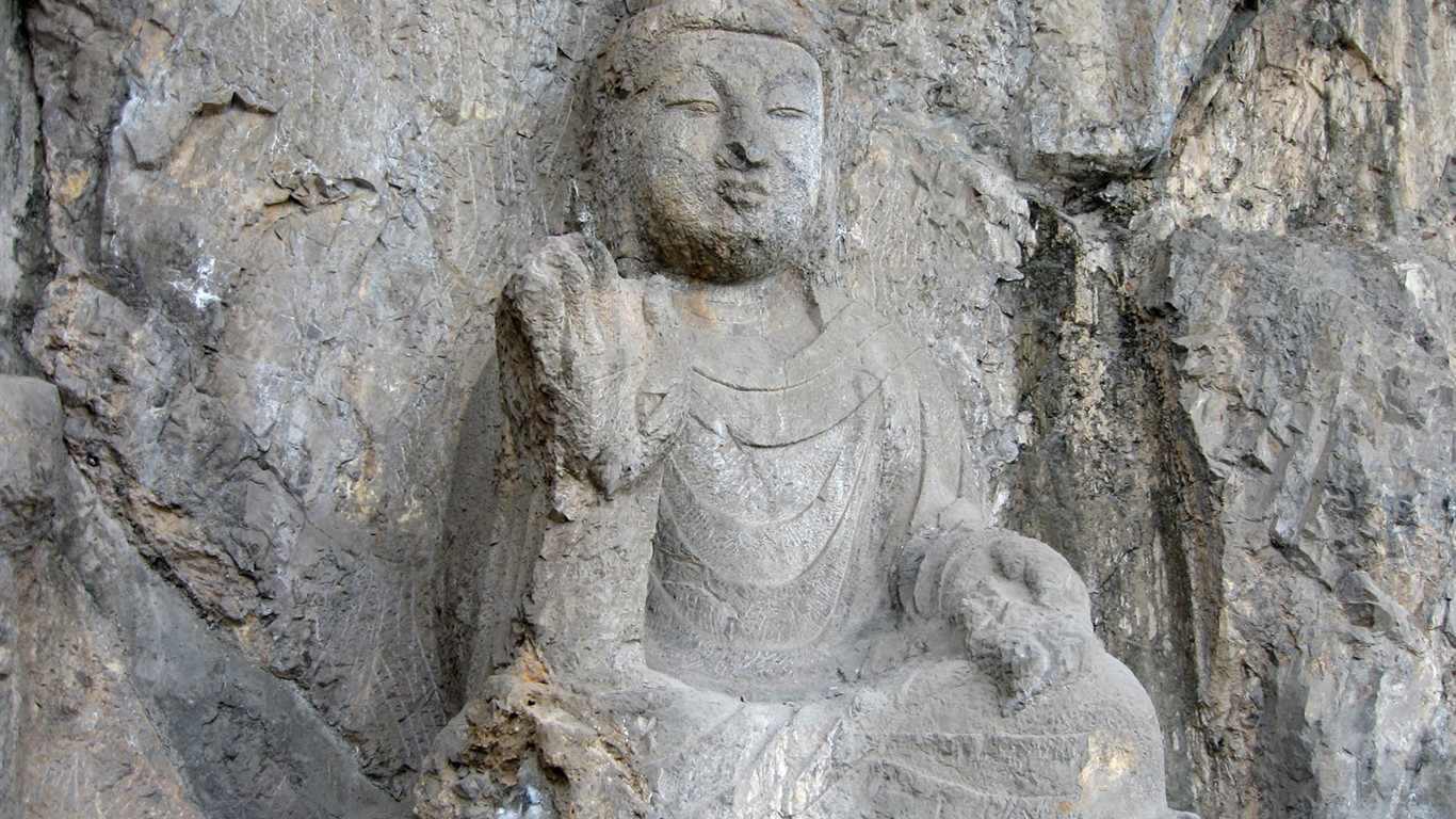 Luoyang, Longmen jeskyně Wallpaper #20 - 1366x768