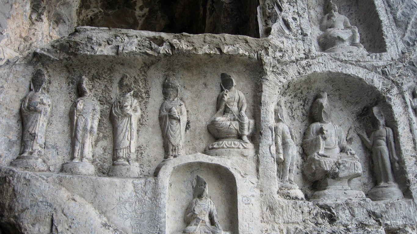 Luoyang, Longmen jeskyně Wallpaper #25 - 1366x768