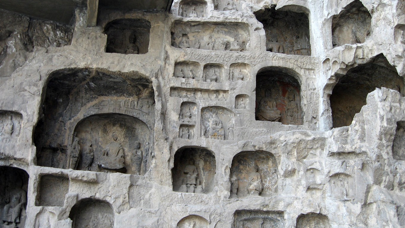 낙양, Longmen의 Grottoes는 배경 화면 #31 - 1366x768