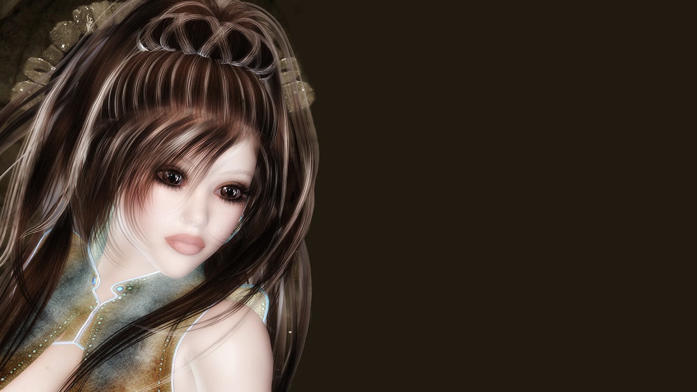 Widescreen Wallpaper 3D Female #10 - 1366x768