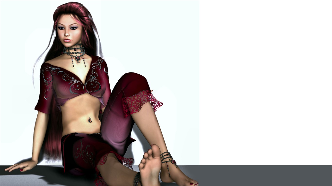 Widescreen Wallpaper 3D Female #28 - 1366x768