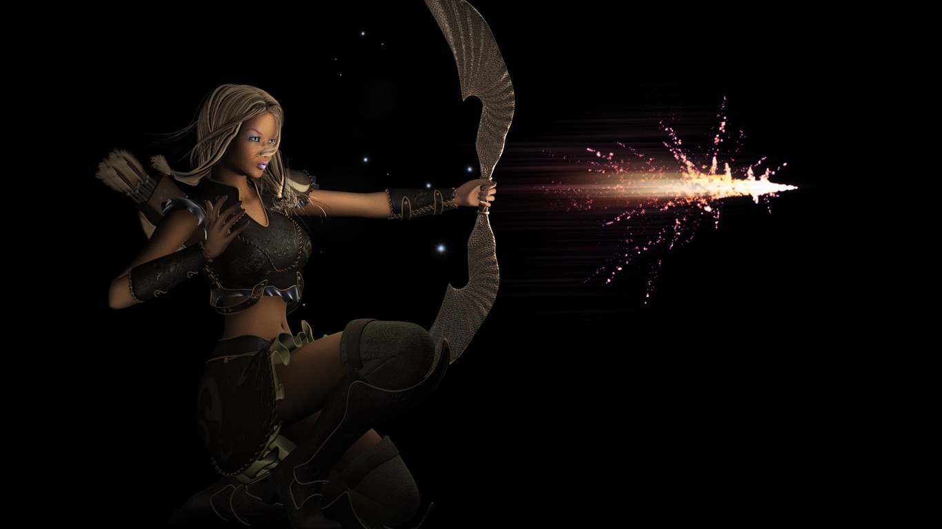 Widescreen 3D Female wallpaper #31 - 1366x768